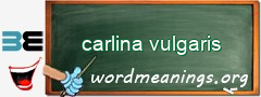 WordMeaning blackboard for carlina vulgaris